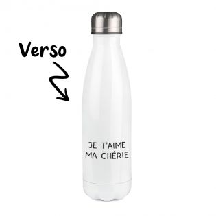 Bouteille isotherme personnalisable prénom - Inox, 50 cL - Modèle Rayon de Soleil - Cadeau Personnalisé pour son/sa chéri(e)