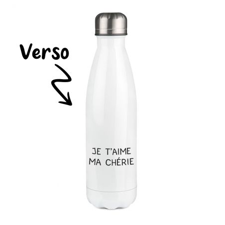 Bouteille isotherme personnalisable prénom - Inox, 50 cL - Modèle Rayon de Soleil - Cadeau Personnalisé pour son/sa chéri(e)