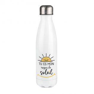 Bouteille isotherme personnalisable prénom - Inox, 50 cL - Modèle Rayon de Soleil - Cadeau Personnalisé pour son/sa chéri(e)