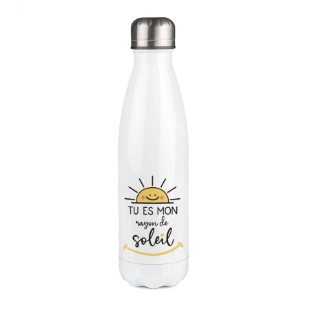 Customizable first name insulated bottle - Stainless steel, 50 cL - Rayon de Soleil model - Personalized gift for your loved one