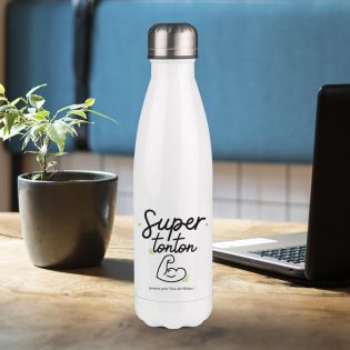 Customizable first name insulated bottle - Stainless steel, 50 cL - Super Tonton model - Personalized gift for his uncle