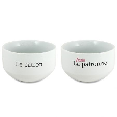 Pack of 2 Patroness model bowls customizable with First Name - Personalized couple gift - Valentine's Day