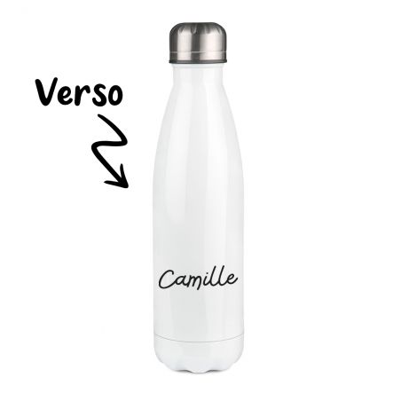 Bouteille isotherme personnalisable prénom - Inox, 50 cL - Modèle Super Connasse - Cadeau Noël pour une Amie - Copine 