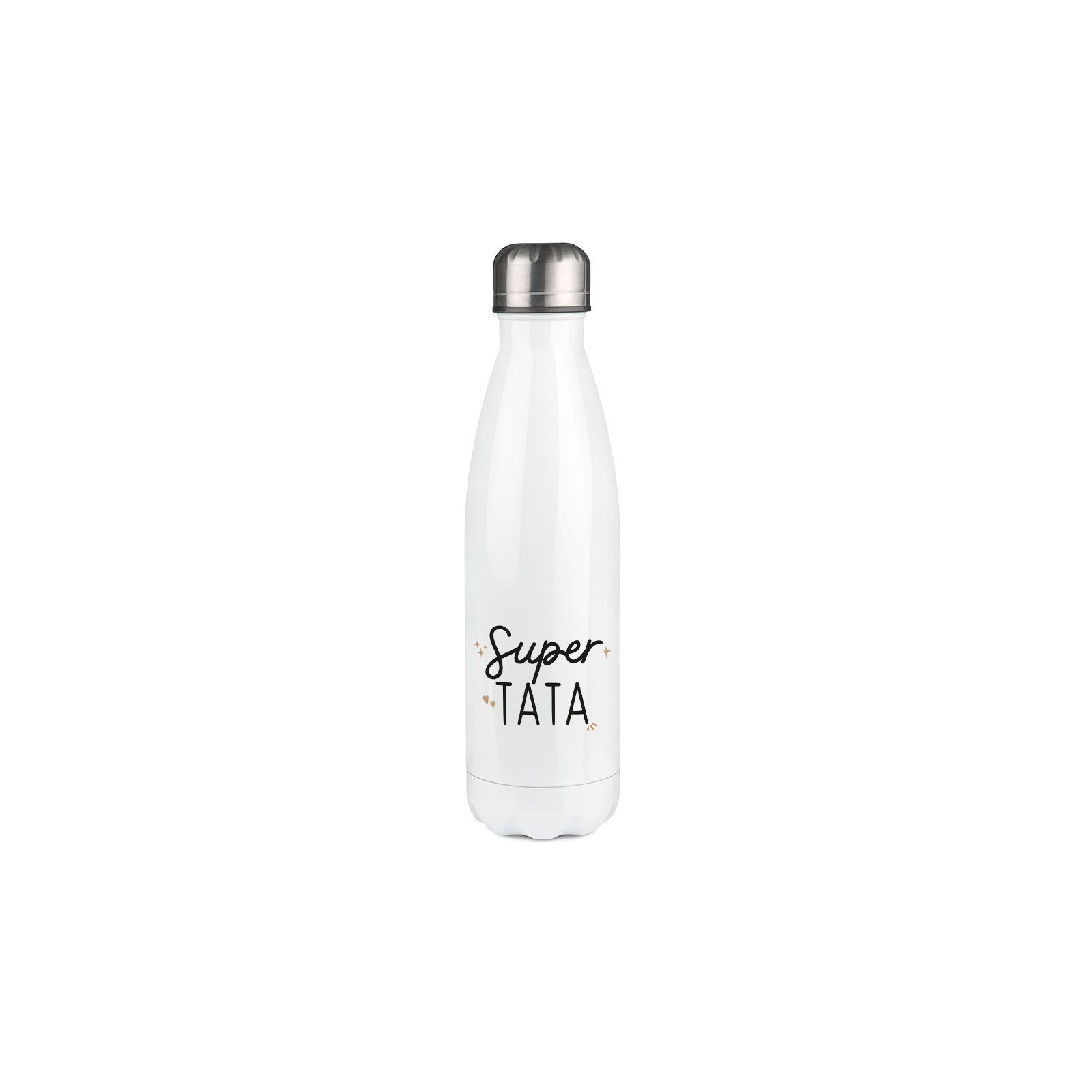 Customizable first name insulated bottle - Stainless steel, 50 cL - Super Tata model - Personalized gift for your aunt