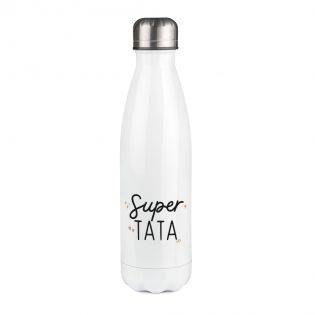 Customizable first name insulated bottle - Stainless steel, 50 cL - Super Tata model - Personalized gift for your aunt