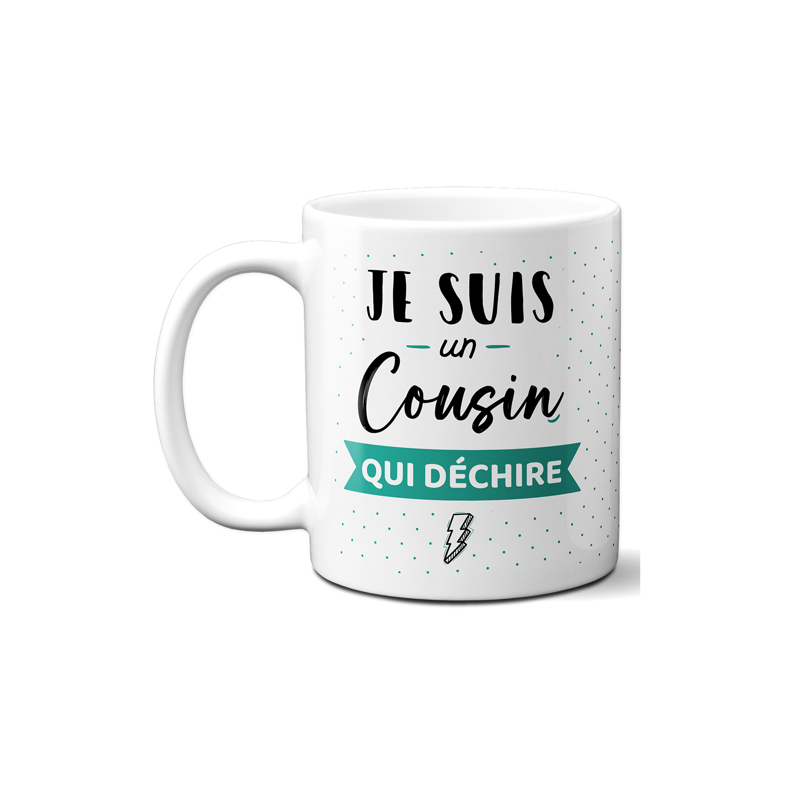 Mug Cousin qui Déchire - Tasse cadeau Anniversaire ou Noël - 33 cL, Céramique - Imprimé en France