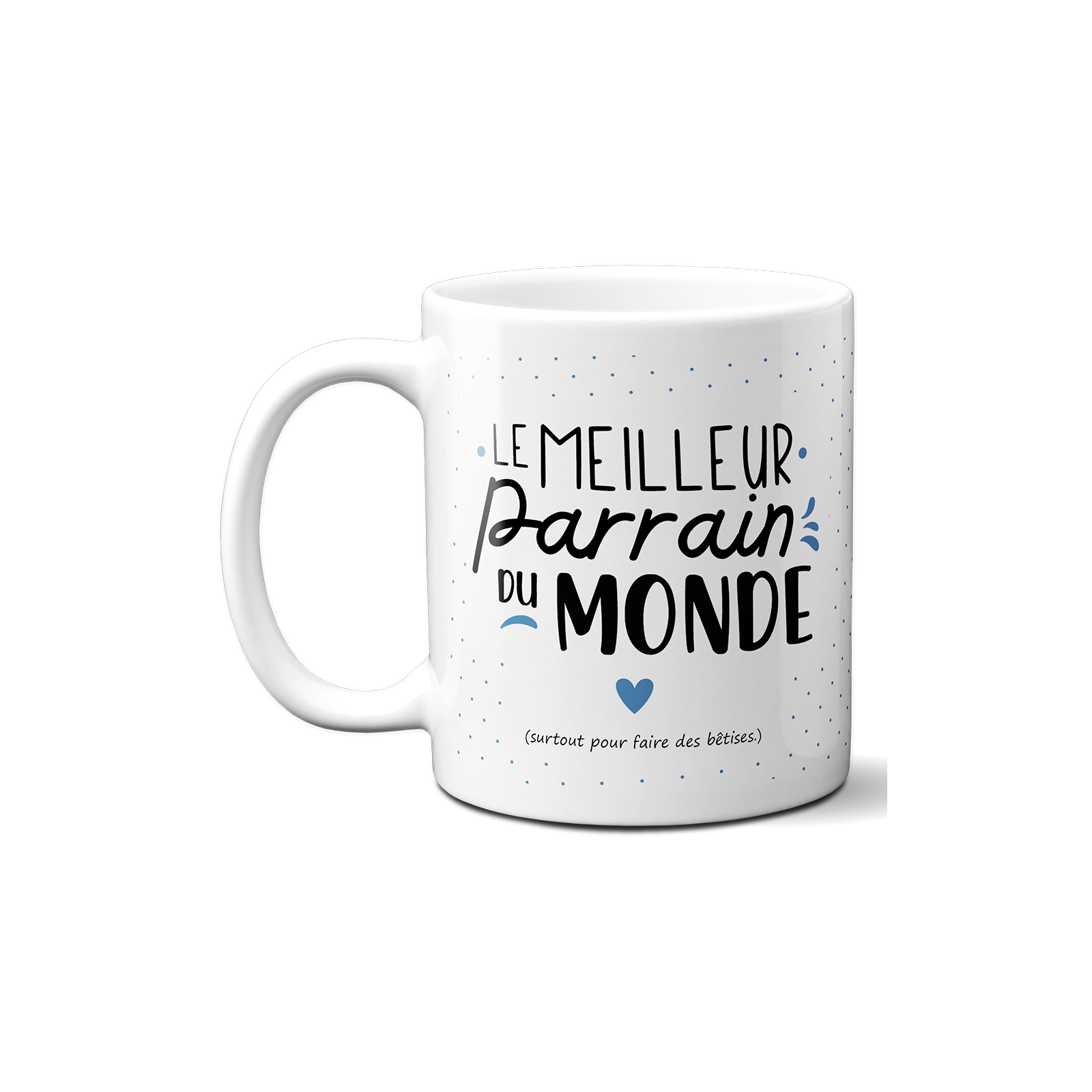 Mug Meilleur Parrain du Monde - Cadeau parrain anniversaire ou fêtes de fin d'année - Tasse imprimée en France