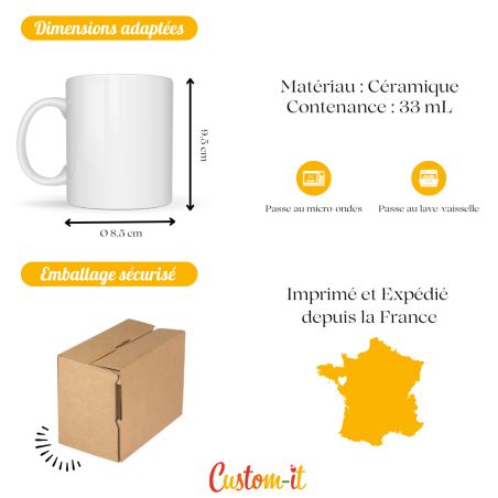 Mug Père-fect - Tasse jeu de mots humoristique pour fête des pères - Idée cadeau papa fêtes de fin d'année 