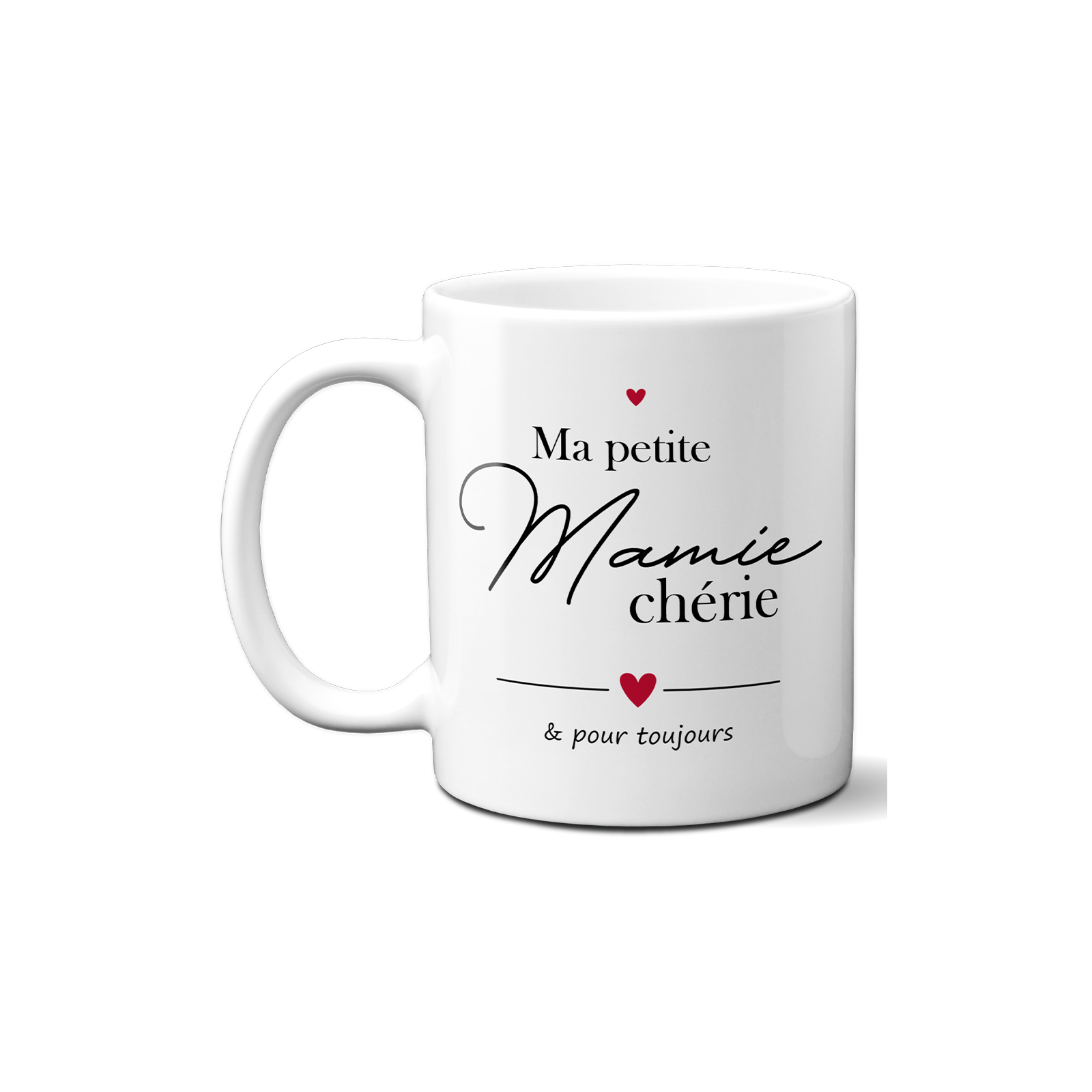 Mug Ma Petite Mamie Chérie - Cadeau fête des grands-mères, Anniversaire Mamie - 33 cL, Céramique - Imprimé en France