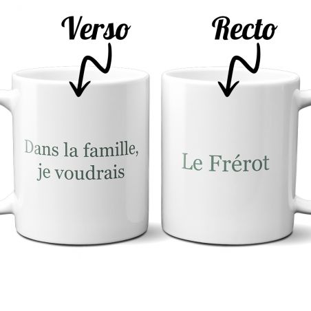 Pack mugs pour toute la famille - Lot de 2 à 5 tasses personnalisables famille - Céramique, 33 cL - Personnalisé en France