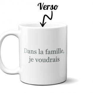 Mug pack for the whole family - Set of 2 to 5 customizable family cups - Ceramic, 33 cL - Personalized in France