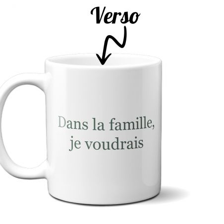 Pack mugs pour toute la famille - Lot de 2 à 5 tasses personnalisables famille - Céramique, 33 cL - Personnalisé en France