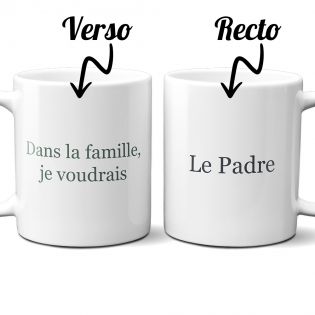 Mug pack for the whole family - Set of 2 to 5 customizable family cups - Ceramic, 33 cL - Personalized in France