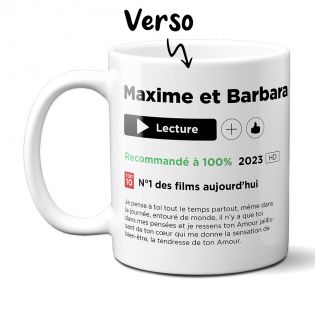 Mug en céramique modèle Affiche de film personnalisable avec Texte et Photo · Idée cadeau amateur de série et cinéma 