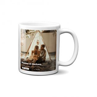 Ceramic mug Customizable film poster model with Text and Photo · Series and cinema lover gift idea