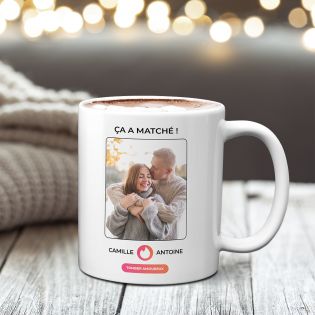 Mug personnalisé type Match Tinder - Cadeau couple amusant