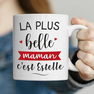 Mug en céramique La plus Belle Maman Personnalisable - Cadeau Fête des Mères ou Anniversaire Maman 