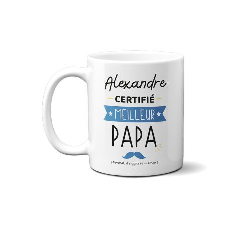 Certified Best Dad Mug - Birthday or Christmas Gift for Super Dad - Printed in France