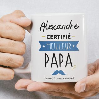 Certified Best Dad Mug - Birthday or Christmas Gift for Super Dad - Printed in France