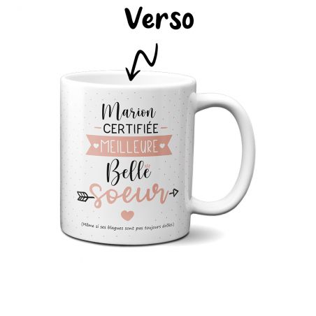 Mug Certifié Meilleure Belle Sœur Personnalisable 