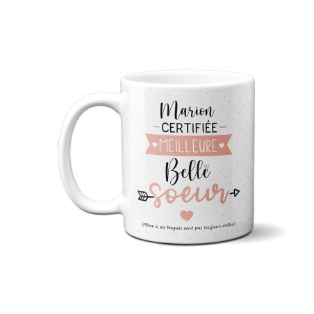 Mug Certifié Meilleure Belle Sœur Personnalisable 