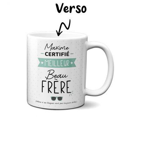 Mug Certifié Meilleur Beau Frère Personnalisable 