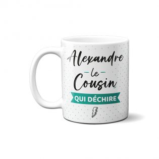 Mug Cousin qui Déchire Personnalisable - Tasse cadeau Anniversaire ou Noël