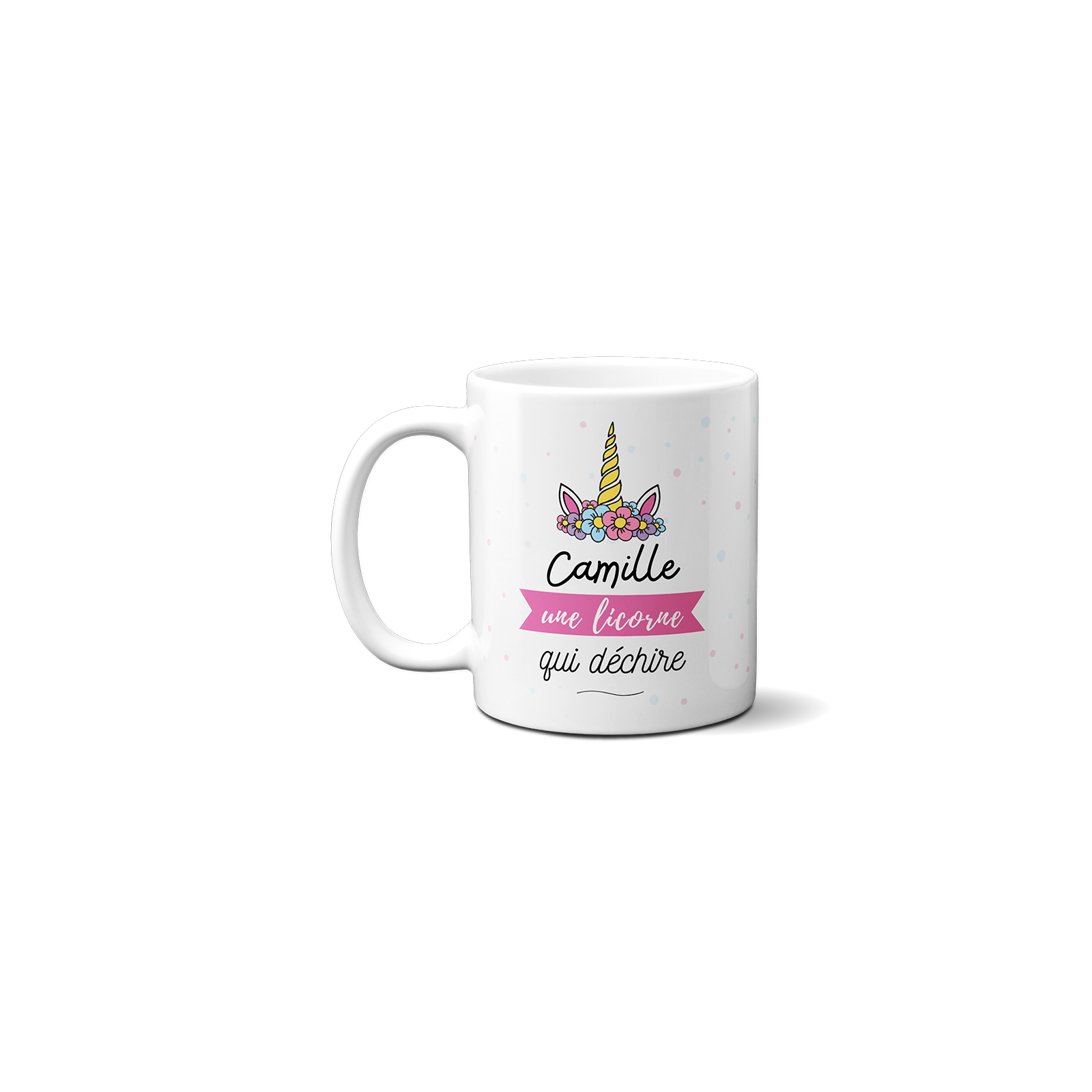 Tasse céramique rose Je suis une Licorne qui Déchire Personnalisable