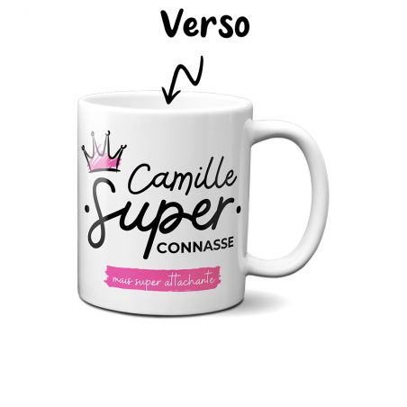 Tasse insolite Super Connasse pour Femme Personnalisable - Cadeau rigolo pour sa chérie