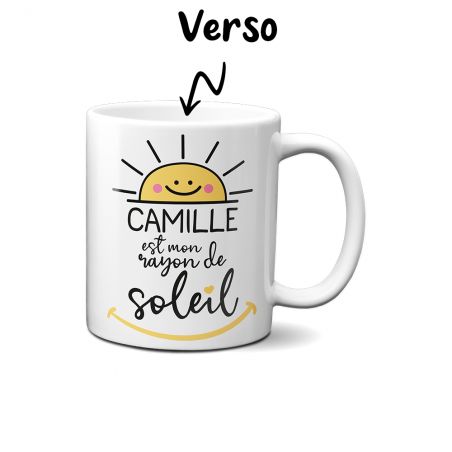 Mug en céramique Tu es mon rayon de Soleil Personnalisable - Cadeau pratique pour son / sa chéri(e) 