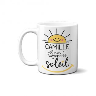 Mug en céramique Tu es mon rayon de Soleil Personnalisable - Cadeau pratique pour son / sa chéri(e) 