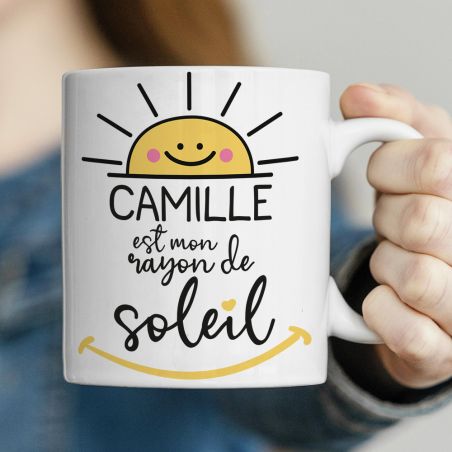 Mug en céramique Tu es mon rayon de Soleil Personnalisable - Cadeau pratique pour son / sa chéri(e) 