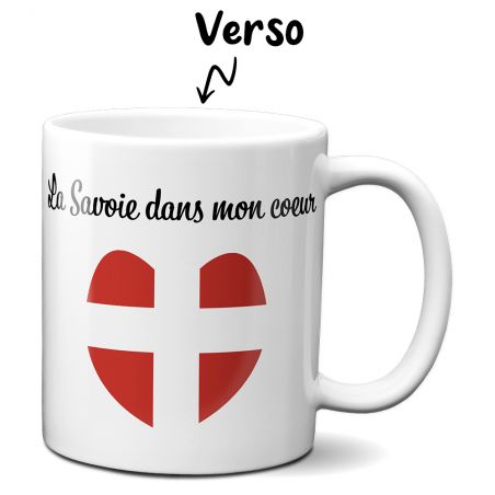 Mug en céramique blanc personnalisé avec Texte | Savoie