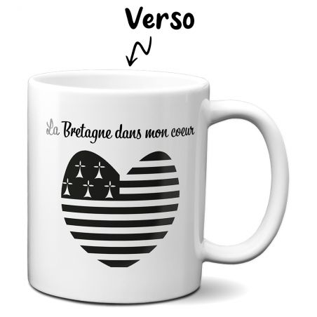 Mug en céramique blanc personnalisé avec Texte | Bretagne