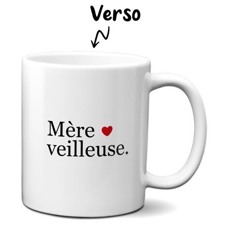 Tasse à café Mère-Veilleuse - Tasse jeu de mots humoristique pour fête des mères - Idée cadeau super maman fêtes de fin d'année 