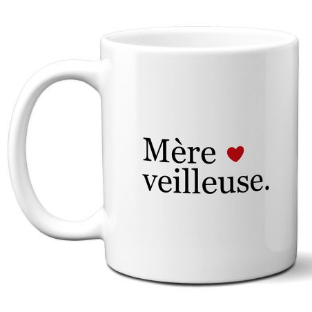 Tasse à café Mère-Veilleuse - Tasse jeu de mots humoristique pour fête des mères - Idée cadeau super maman fêtes de fin d'année 