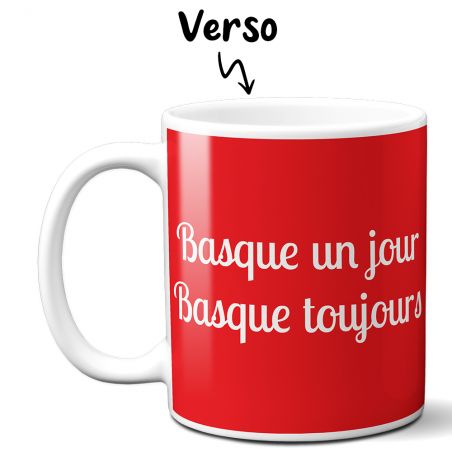 Mug en céramique blanc personnalisé avec Texte | Croix Basque