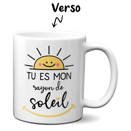 Mug en céramique Tu es mon rayon de Soleil - Cadeau pratique pour son / sa chéri(e) pour Saint-Valentin, Anniversaire ou Noël