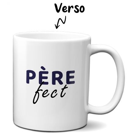 Mug Père-fect - Tasse jeu de mots humoristique pour fête des pères - Idée cadeau papa fêtes de fin d'année 