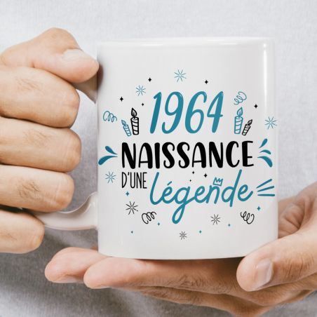 Mug anniversaire 1954 - Naissance d'une légende - 33 cl, céramique - Imprimé en France