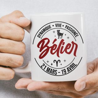 Mug signe astrologique Bélier - 33 cl, céramique - Imprimé en France