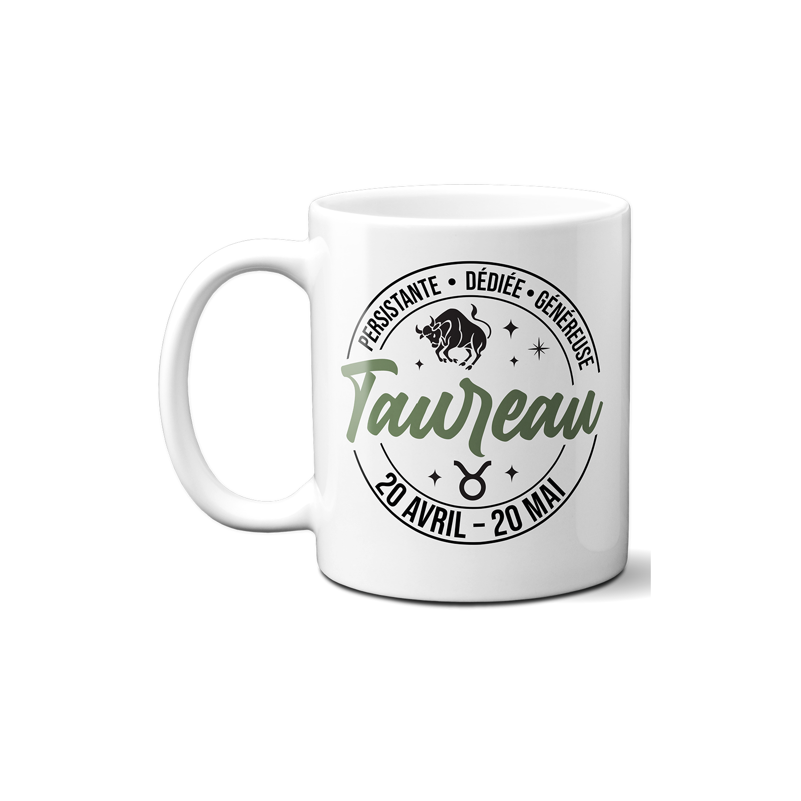 Mug signe astrologique Taureau - 33 cl, céramique - Imprimé en France