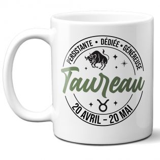 Mug signe astrologique Taureau - 33 cl, céramique - Imprimé en France