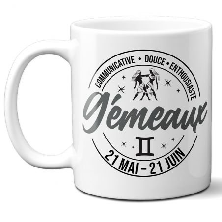 Mug signe astrologique Gémeaux - 33 cl, céramique - Imprimé en France