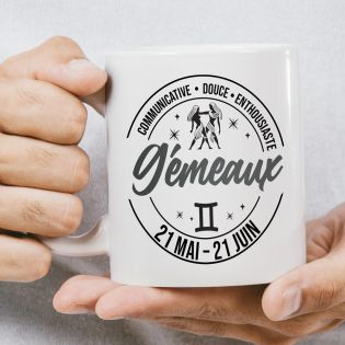 Mug signe astrologique Gémeaux - 33 cl, céramique - Imprimé en France