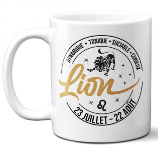 Mug signe astrologique Lion - 33 cl, céramique - Imprimé en France