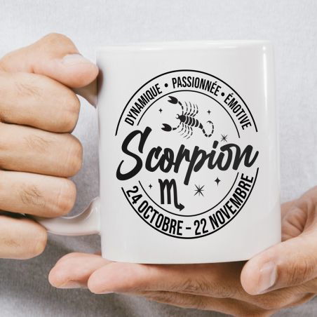 Mug signe astrologique Scorpion - 33 cl, céramique - Imprimé en France