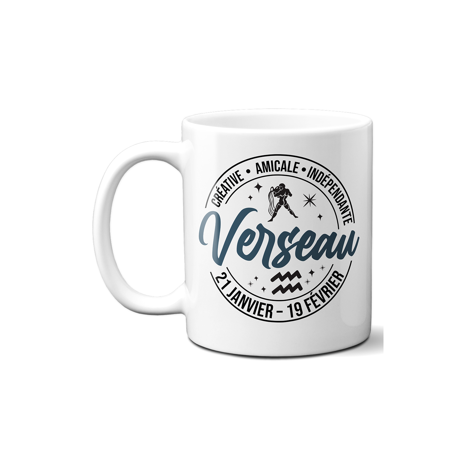 Mug signe astrologique Verseau - 33 cl, céramique - Imprimé en France