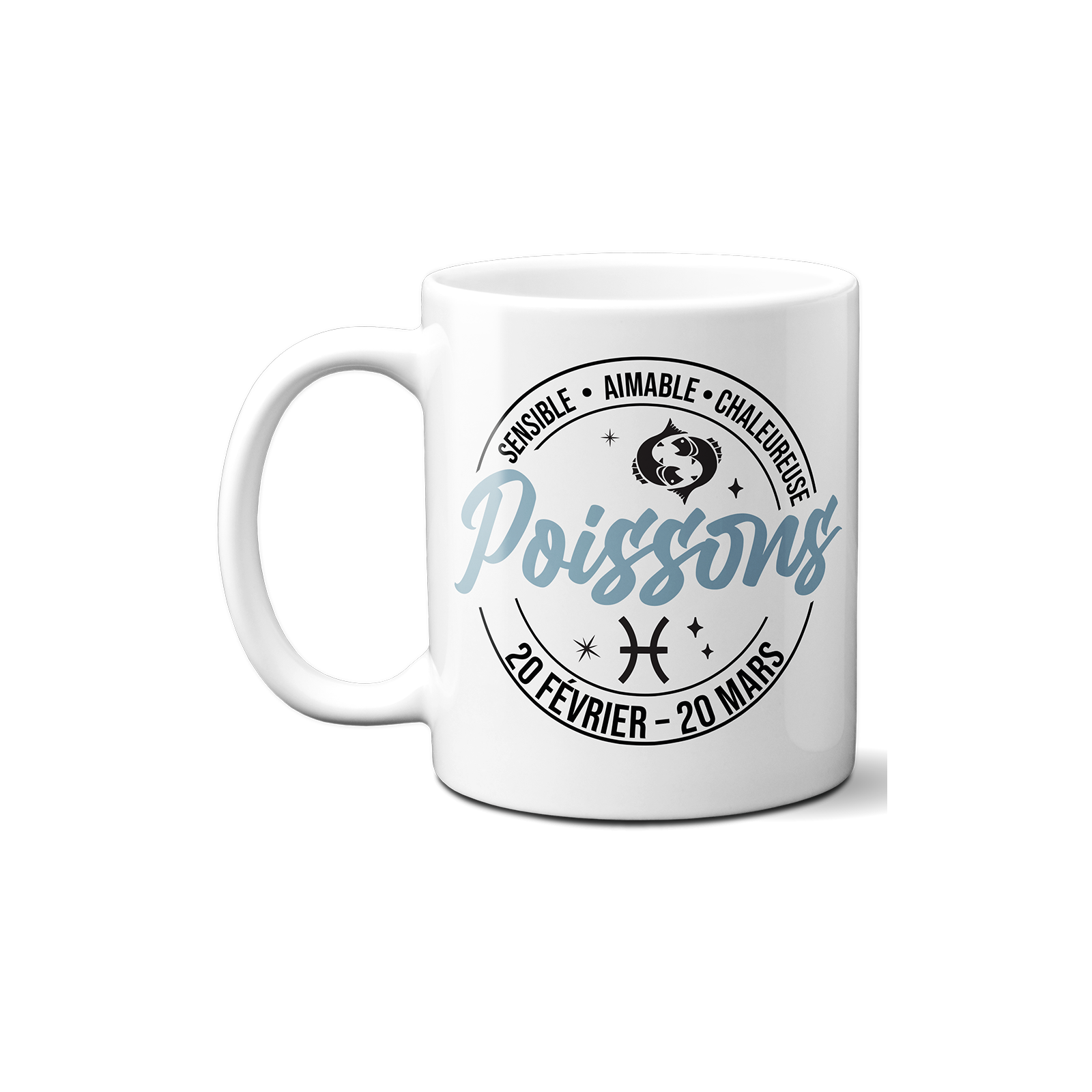 Mug signe astrologique Poisson - 33 cl, céramique - Imprimé en France