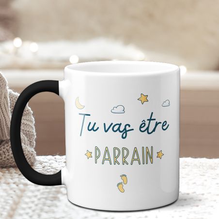 Mug Magique "tu vas être parrain" - 33 cl, céramique - Imprimé en France